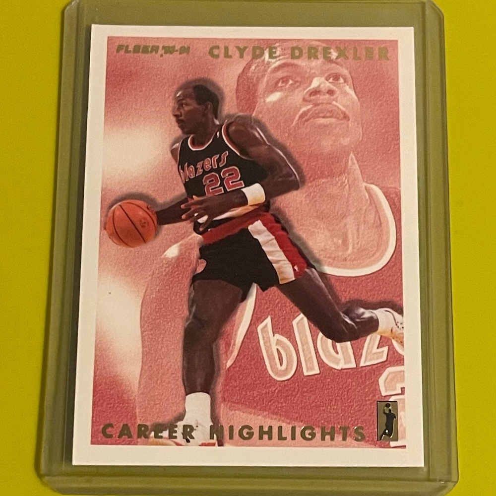 Clyde Drexler #11 1993-94 Fleer [ClydeDrexler Career Highlights] Basketball Card